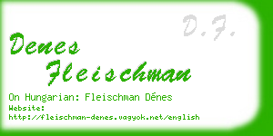 denes fleischman business card