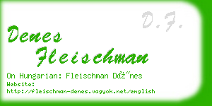 denes fleischman business card